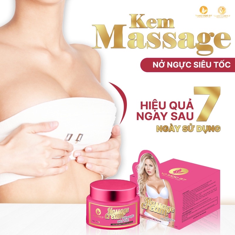 Combo 2h Kem Nở Ngực Massage Cream Của Thảo Mộc 37 - Kem Nở Ngực Siêu Tốc Thảo Mộc 37