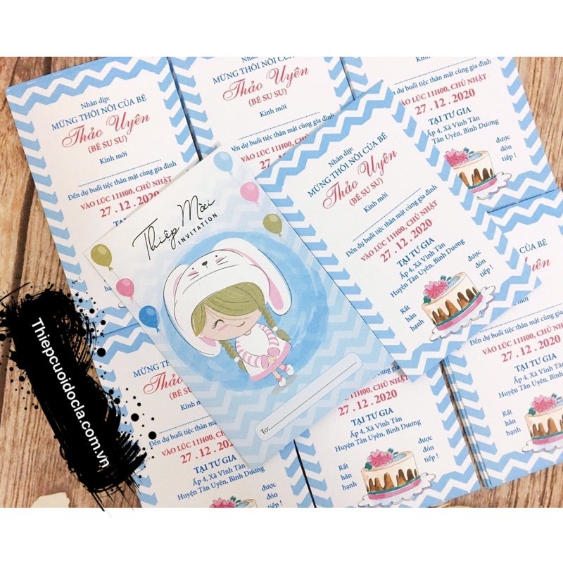 Thiệp Sinh Nhật, Thôi nôi, đầy tháng bé gái