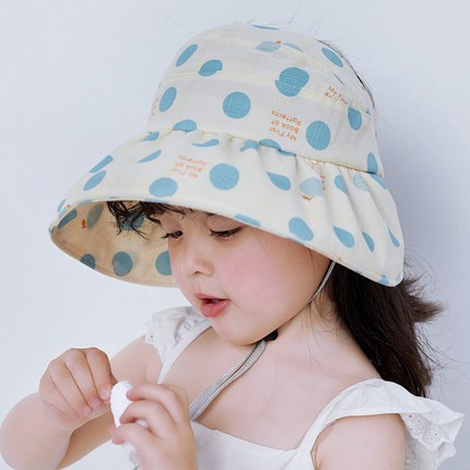 Mũ rộng vành họa tiết chấm bi đáng yêu cho nữ
