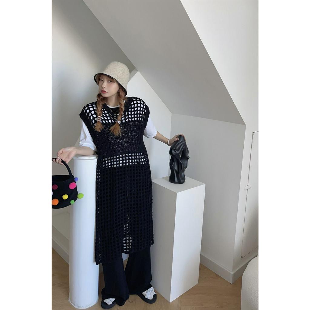 Xiaozhainv Áo Dệt Kim Sát Nách Thiết Kế Giả Nhiều Lớp Thời Trang Hàn Quốc Cho Nữ 6 Màu Lựa Chọn