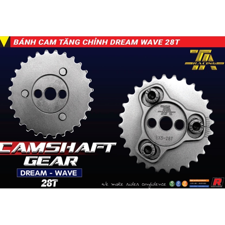 Bánh cam tăng chỉnh wave dream 2 lỗ 28T - Dĩa cam độ wave dream tăng chỉnh