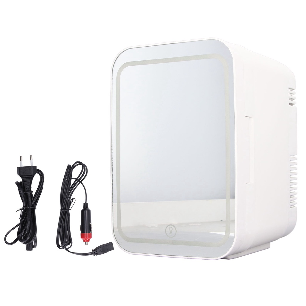 Có thể bán buôn Tủ lạnh nhỏ 4L Dung tích lớn Gương LED Mỹ phẩm Nước trái cây cho Văn phòng ô tô tại nhà EU Cắm 220V Hàng giao ngay Virgina056