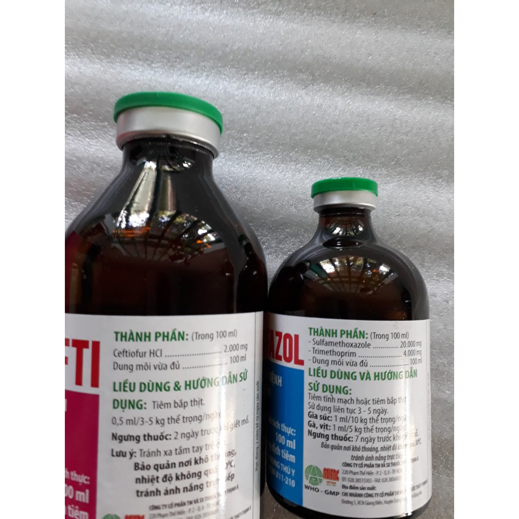 Cặp ASI Cefti và Sulfazol 100ml
