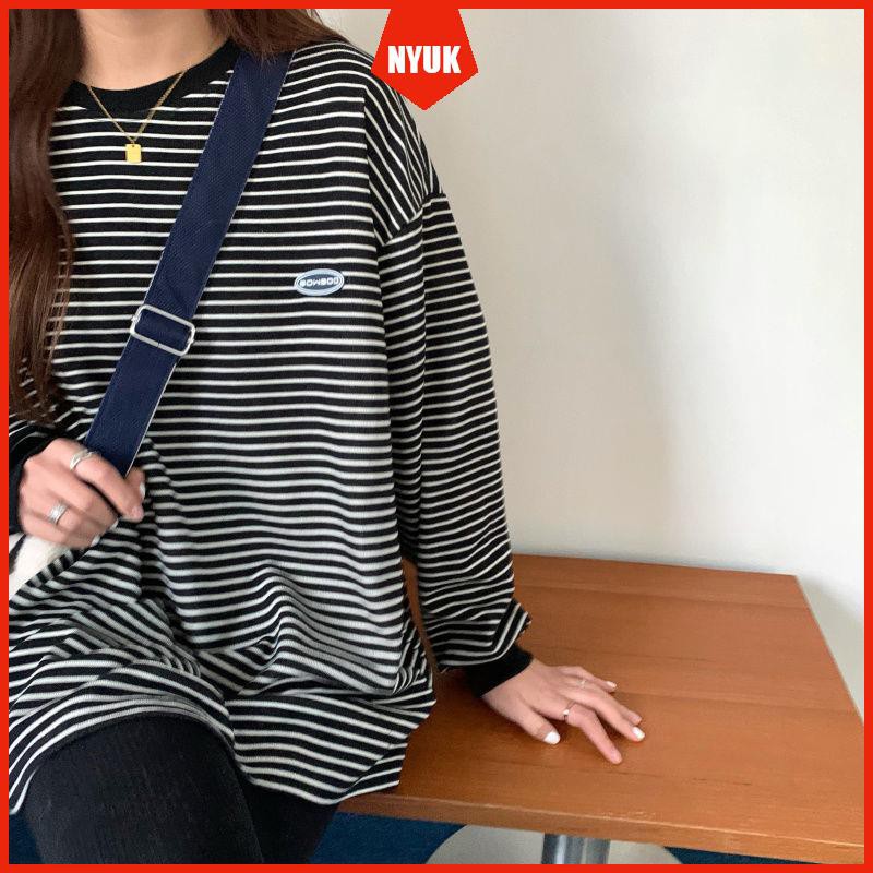 Áo Len Nữ Tay Dài Kẻ Sọc Ngang Thời Trang Hàn Quốc Mới | BigBuy360 - bigbuy360.vn