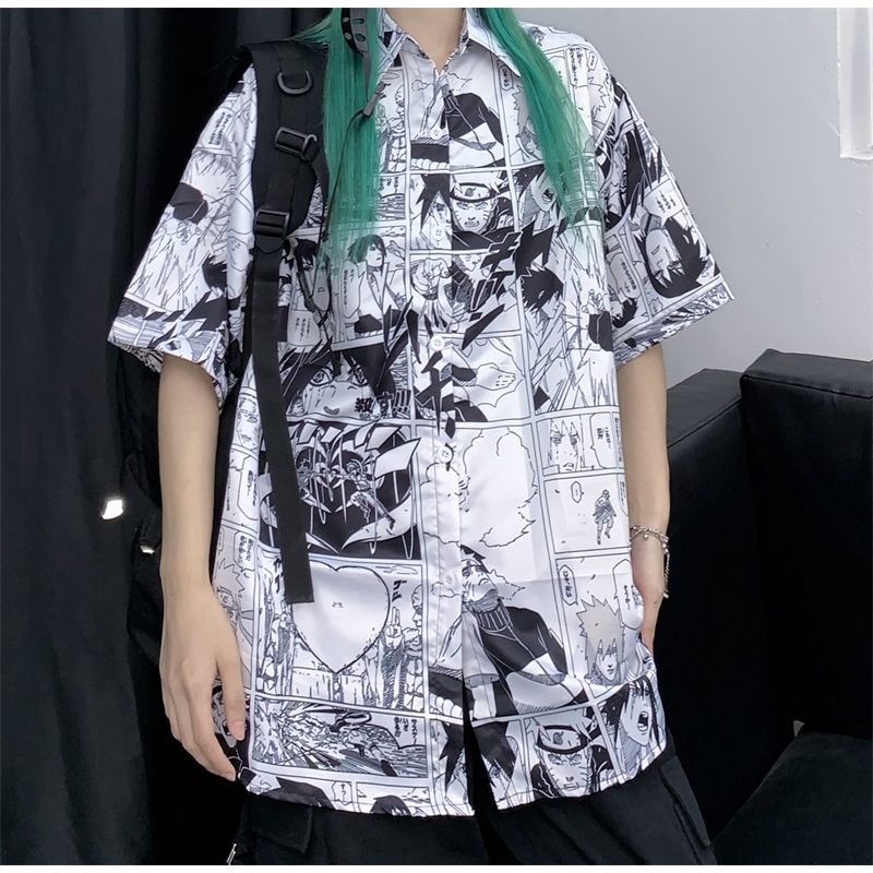 Áo Sơ Mi Ngắn Tay In Hoạt Hình Naruto Kiểu Nhật Bản Cá Tính Cho Các Cặp Đôi | BigBuy360 - bigbuy360.vn