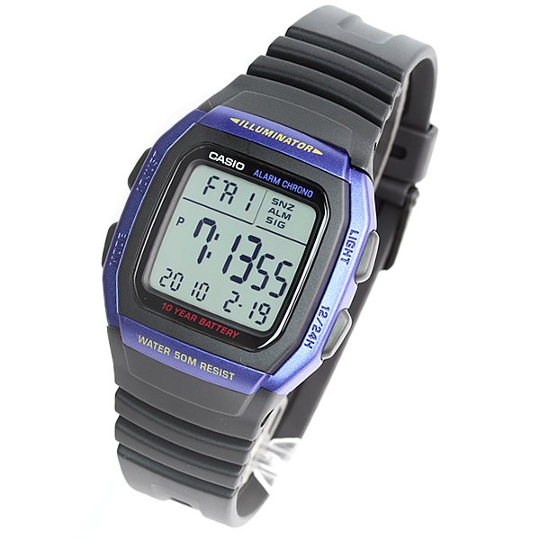 Đồng hồ nam dây nhựa Casio Standard chính hãng Anh Khuê W-96H-2AVDF