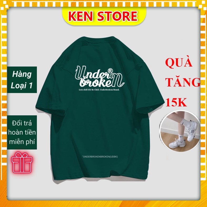 Áo Thun Tay Lỡ Unisex UNDERBROKEN Xanh Lá Chất Cotton, áo phông form Rộng unisex nam nữ Mẫu Mới 2022