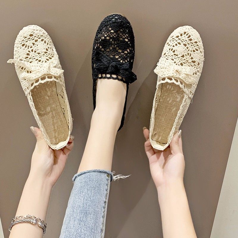 Giày Lười Vải Lưới Đế Mềm Chống Trượt Dễ Phối Đồ Phong Cách Bắc Kinh Cổ Điển