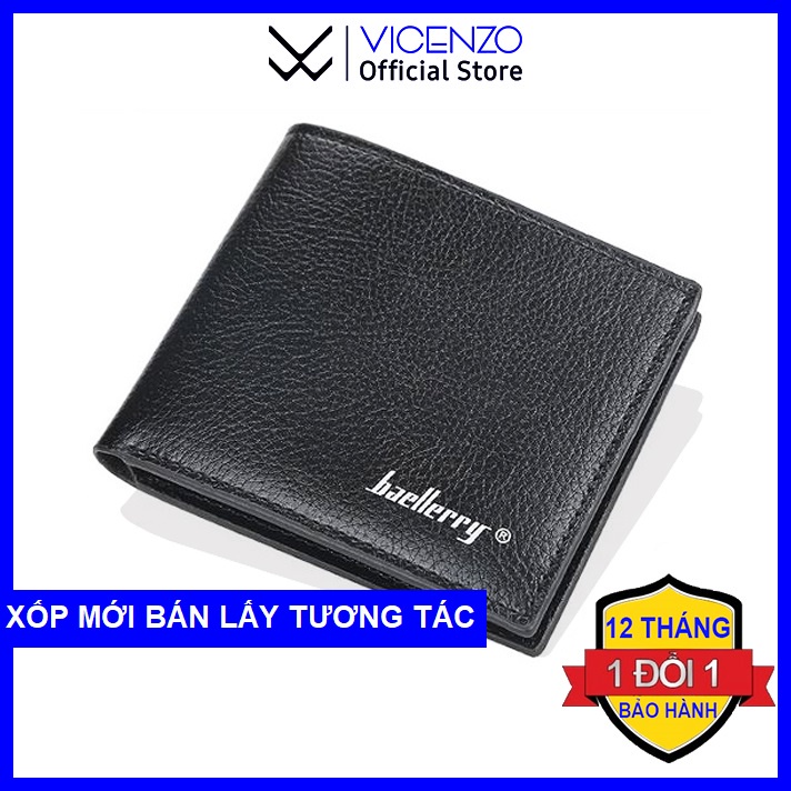 Ví da Nam Beallerry kiểu dáng basic phù hợp với mọi lứa tuổi, Bóp Ví da Nam thời trang 810-VN19