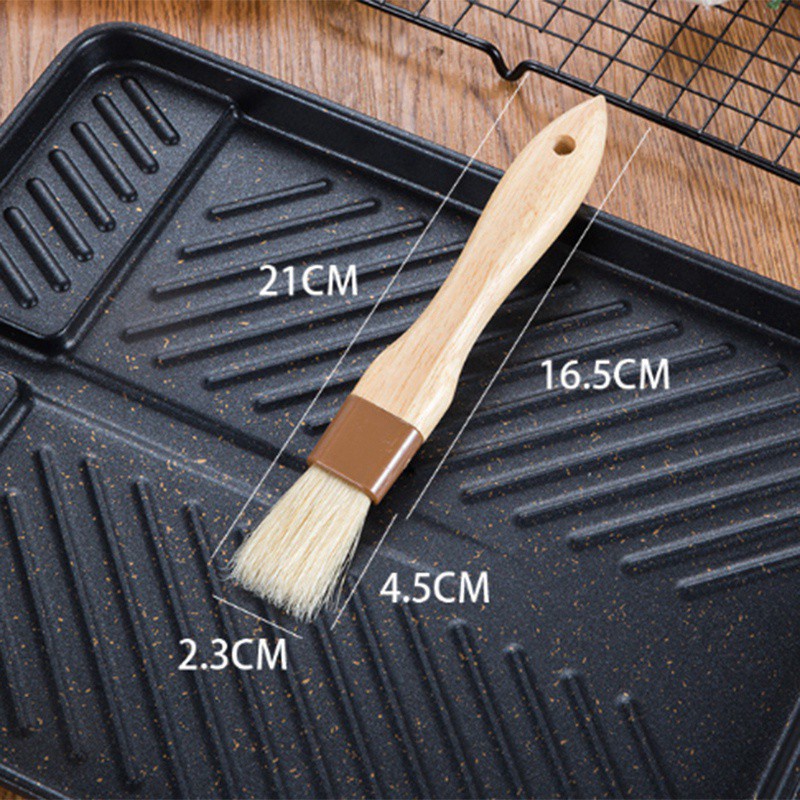 2 Pack Pastry Brushes Basting Oil Brush Kitchen with Hardwood Handles