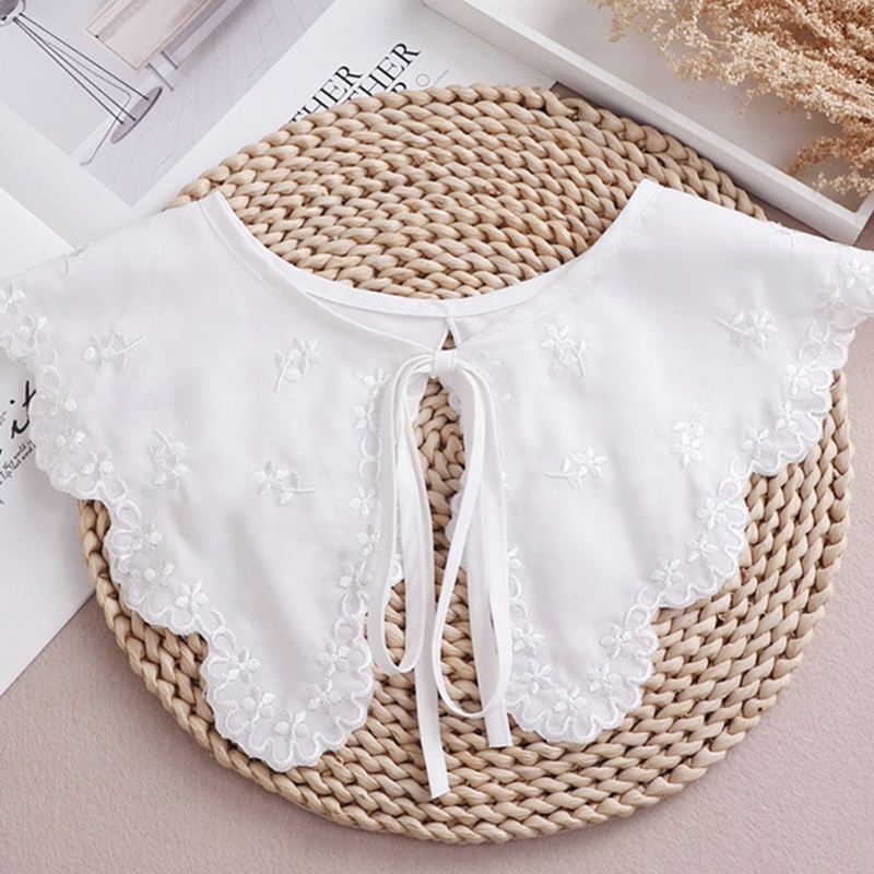 Cổ Áo Giả Thêu Hoa Màu Trắng Phong Cách Vintage Cho Búp Bê