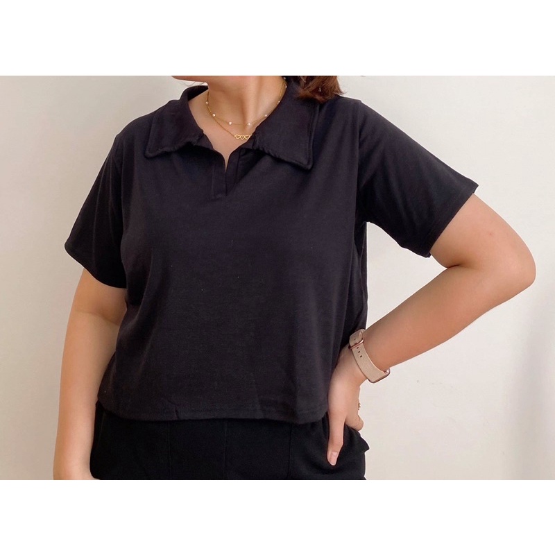ÁO CROP CỔ POLO - CR028