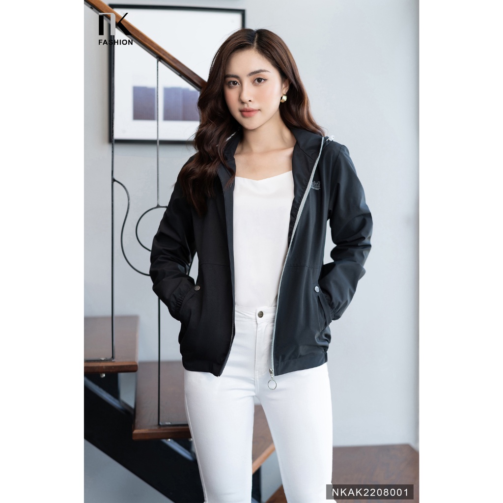 Áo Khoác Gió 2 Lớp Túi Đồng NK FASHION Thiết Kế Siêu Nhẹ Chống Thấm Nước Chống Gió Tuyêt Đối NKAK2208001