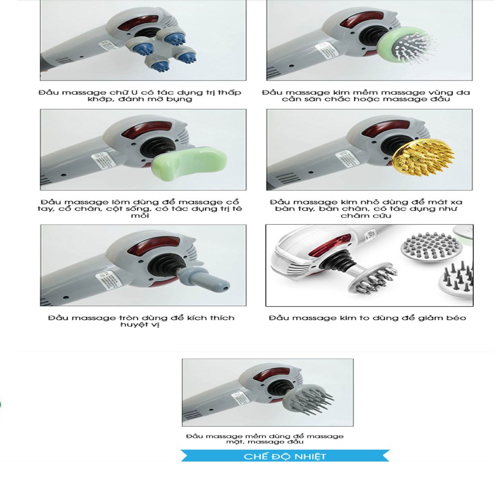 Máy Đấm Lưng 7 Đầu Xoa Bóp - Máy Massage Cầm Tay