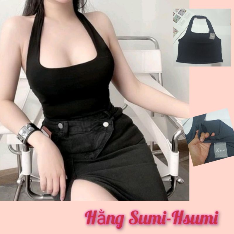 áo Croptop yếm, áo 2 dây u quàng cổ 2 lớp Bigsize Hằng SumiHsumi