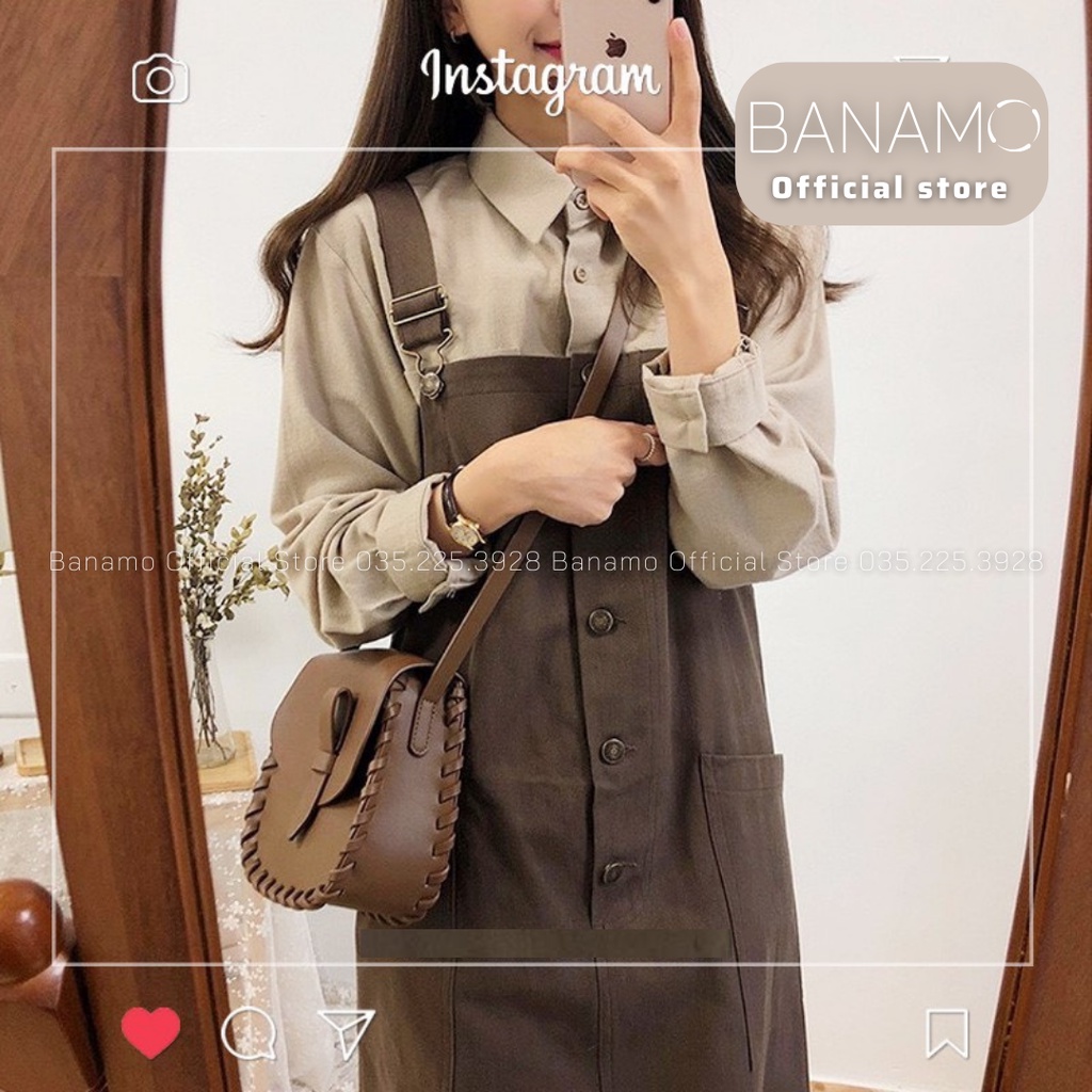 Váy yếm Banamo Fashion sét áo sơ mi và đầm yếm 183