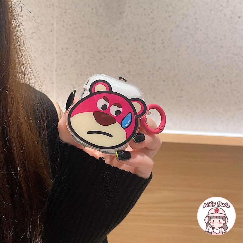 Vỏ Bảo Vệ Hộp Sạc Tai nghe không dây Airpods 1 / 2 / pro Bằng TPU Mềm Trong Suốt Hình Gấu / Ếch / Dâu Tây Dễ