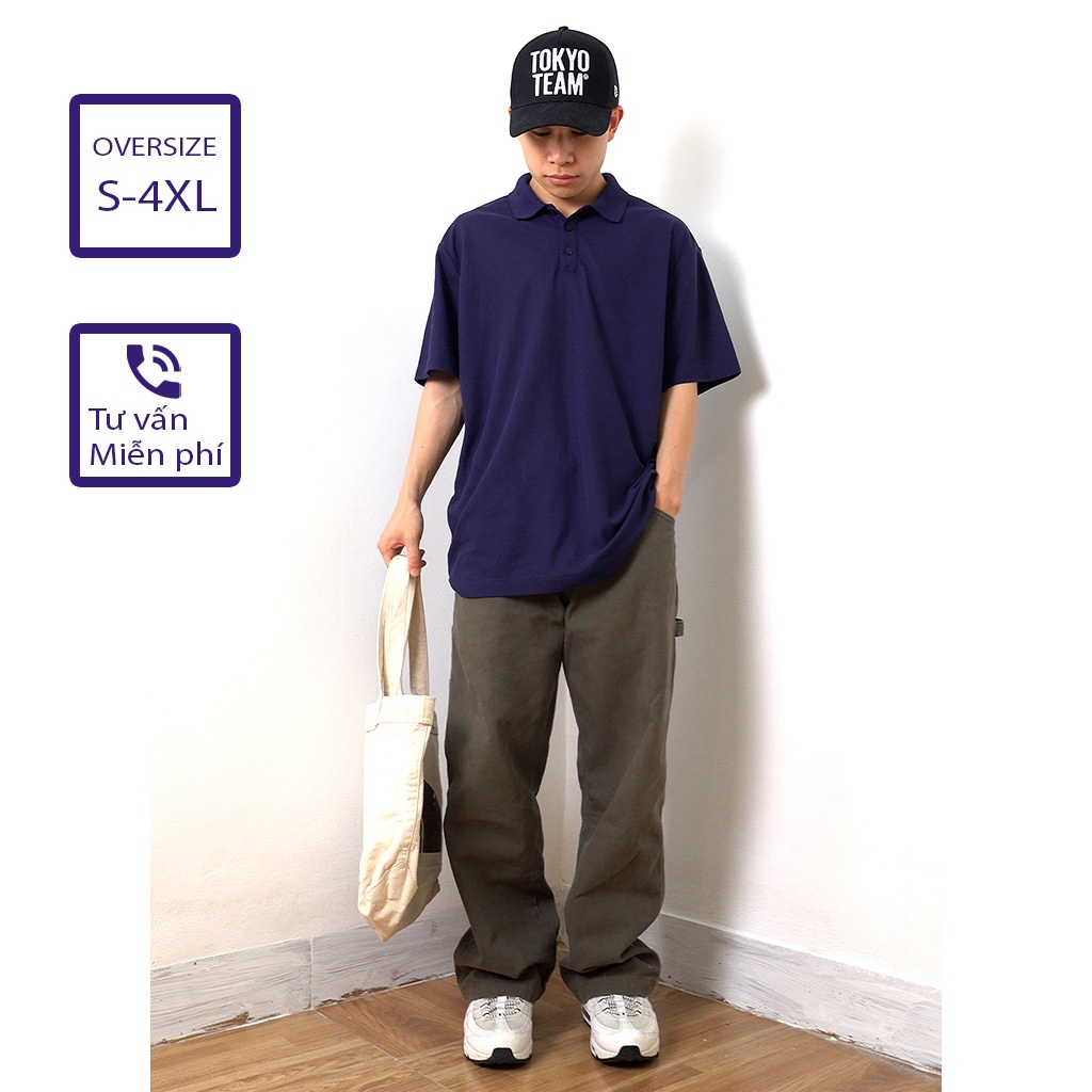 Áo Polo Nam cổ bẻ oversize thun basic cộc tay vải cá sấu cotton phong cách trẻ trung chuẩn form nhiều màu