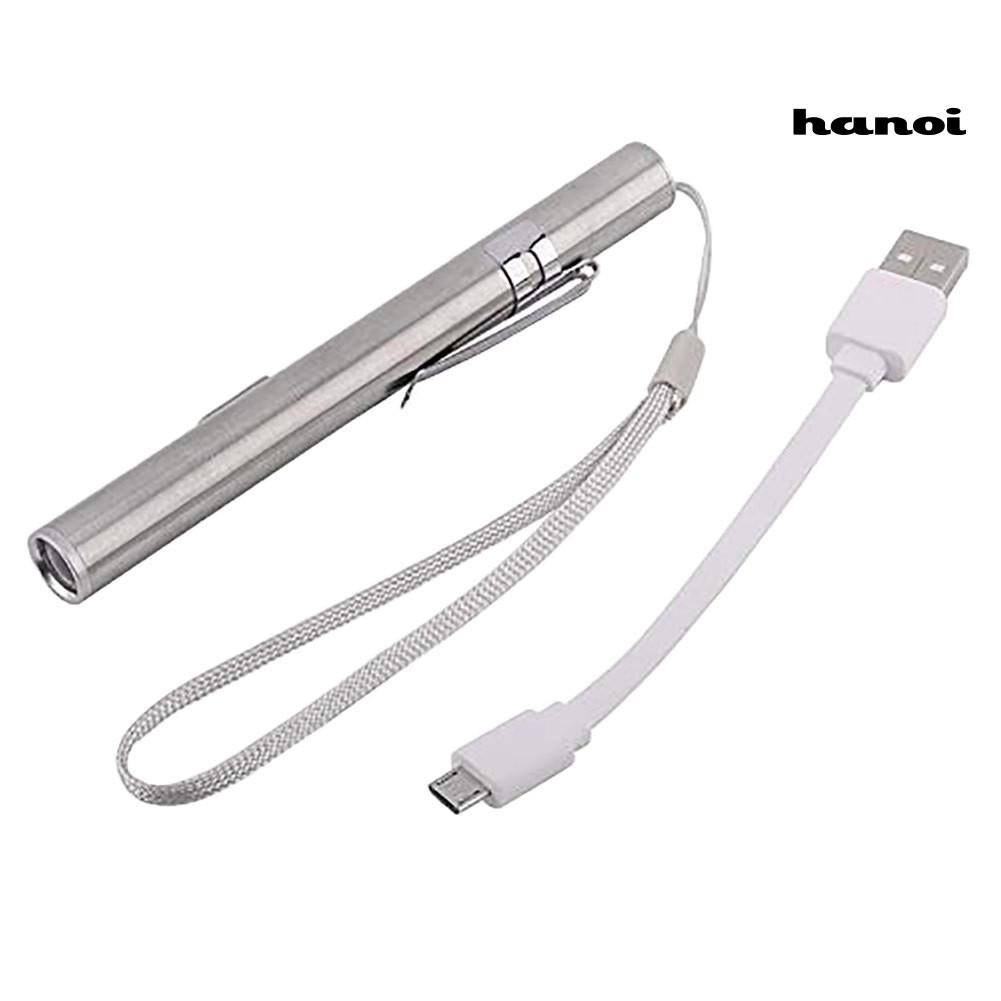 Đèn pin mini hình cây bút bằng thép không gỉ chống thấm nước tiện dụng