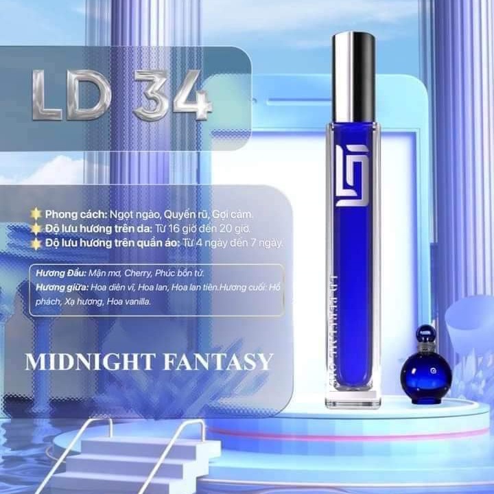 LD34 Tinh Dầu Nước Hoa Nữ MIDNIGHT FAN.TACY 12ml - LD PERFUME OIL Thơm lâu, Gợi cảm, ngọt ngào
