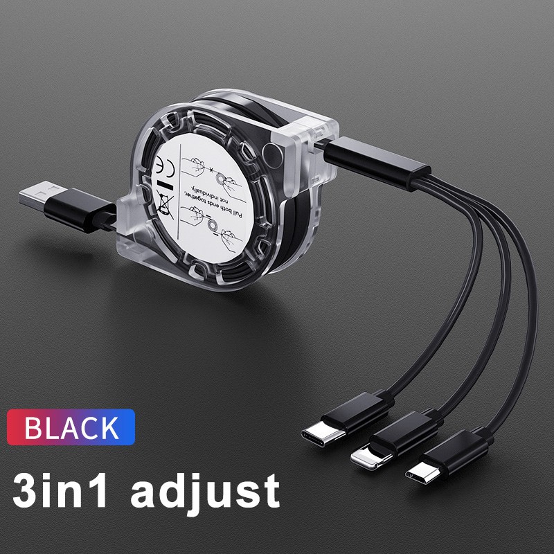 Dây cáp sạc 3 trong 1 thích hợp cho Iphone Samsung Oppo Vivo Xiaomi