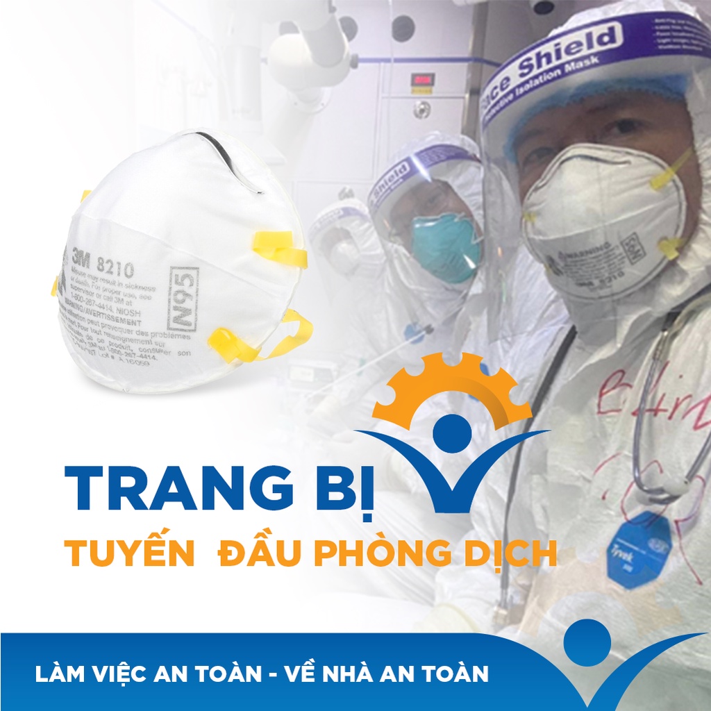 Khẩu trang N95 3M Thinksafe, thiết kế 3d đẹp, dây đeo qua đầu, vải kháng khuẩn, màu trắng 4 lớp 4d, dùng cho y tế - 8210