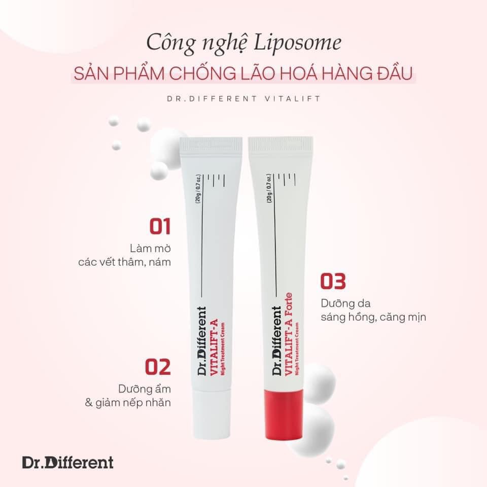 [Date 6/2022] Kem dưỡng da Dr.different Vita A Cream Forte Retinal (0.1%- 0.05%)