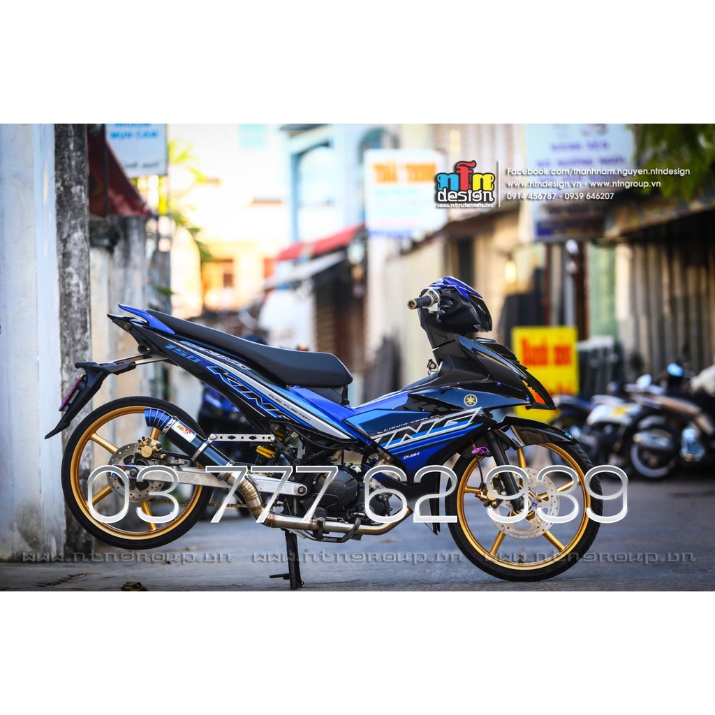 Tem MX KING EXCITER 150 - tem rời xanh đen - chuẩn form - không bay màu