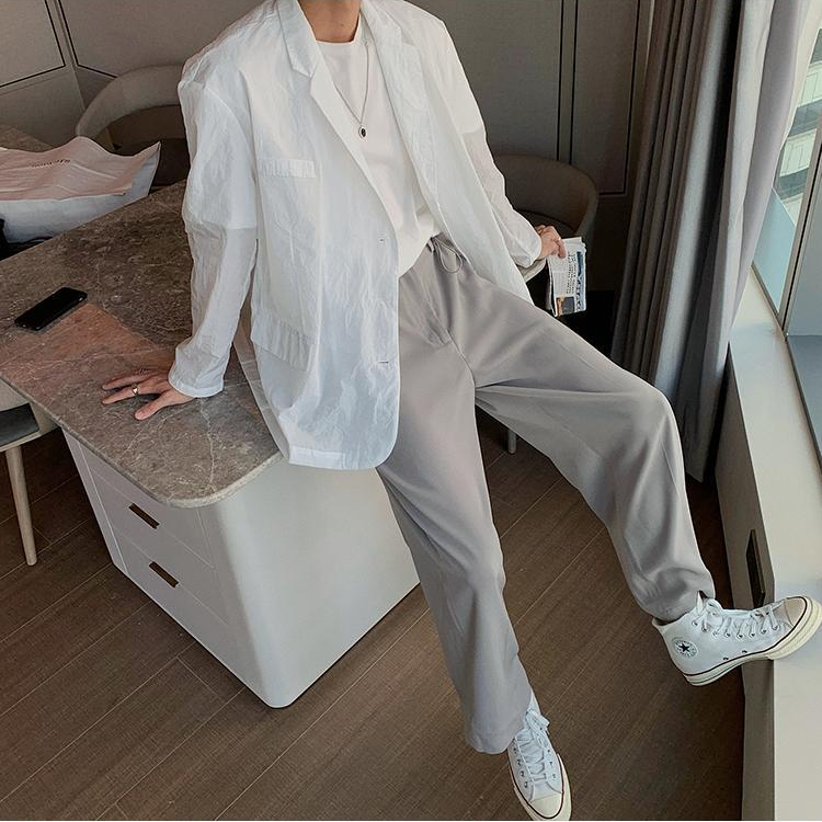 Quần tây ống suông rộng màu trơn cỡ S-3XL thời trang thanh lịch cho nam | BigBuy360 - bigbuy360.vn