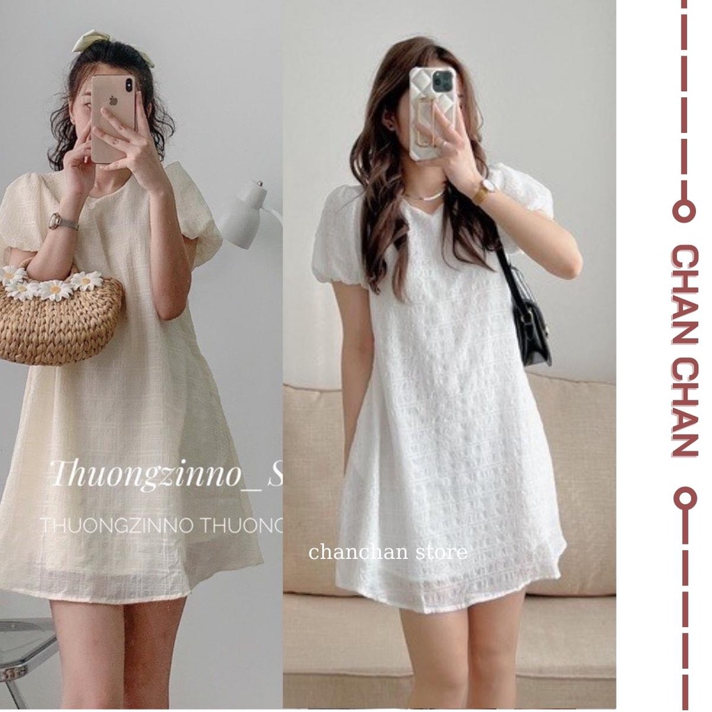 Đầm BABYDOLL Xốp 2 Lớp Tay Bồng Dáng Xuông Siêu Xinh