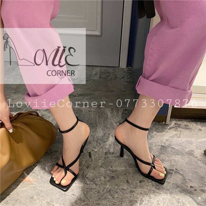 SANDAL CAO GÓT NỮ LOVIIECORNER - GIÀY SANDAL CAO GÓT 7CM - SANDAL QUAI MẢNH XỎ NGÓN - SANDAL NỮ CAO GÓT 7CM G200522