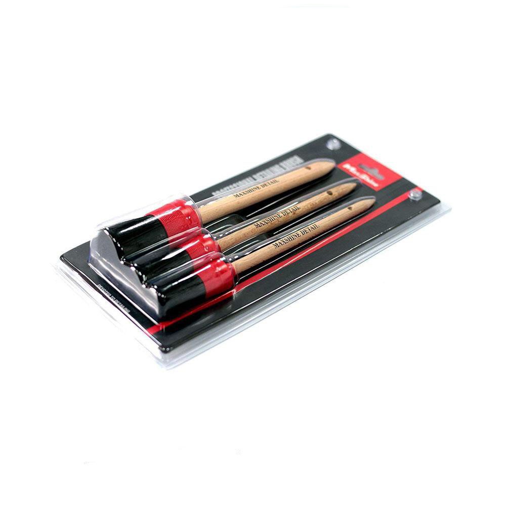 Bộ 3 cọ vệ sinh đa dụng cán gỗ MAXSHINE Detailing Brush Set 3 Pack chamsocxestore