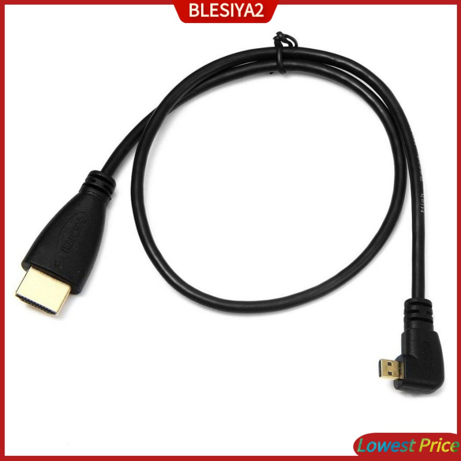 Left Angle High Speed Micro HDMI Male to HDMI Male Adapter Converter Cable