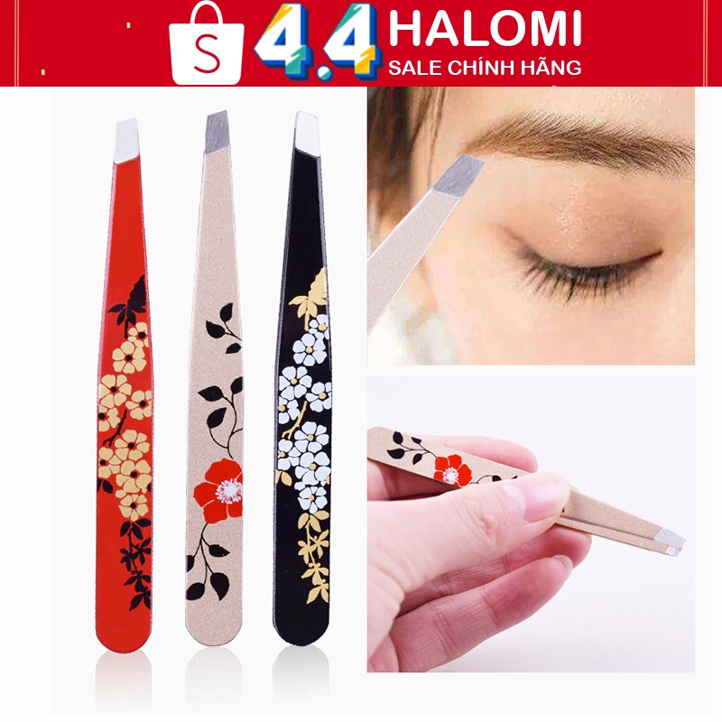 Nhíp hoa dụng cụ kẹp lông mi, lông mày HALOMI bằng thép cao cấp ưu Việt chuyên dụng cho makeup_ Hàng cao cấp