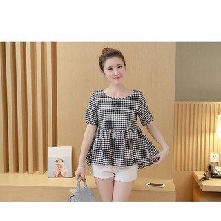 Áo Bầu Babydoll Kẻ Caro