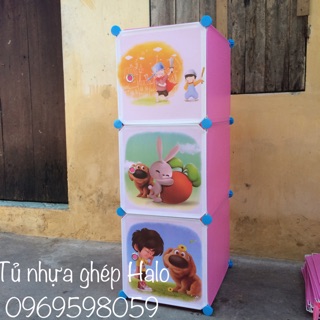 Tủ nhựa ghép đa năng 3 ô