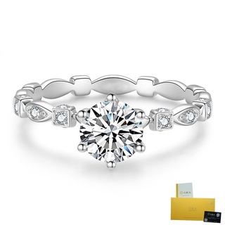 Nhẫn đính kim cương nhân tạo sang trọng 1 karat