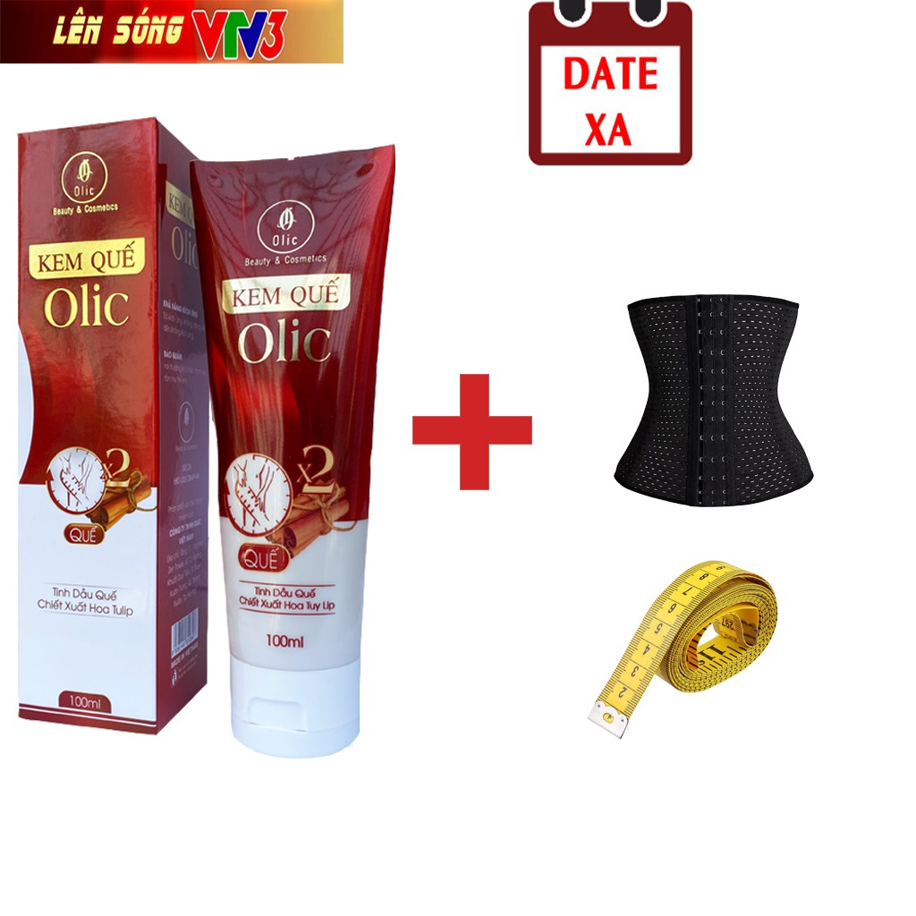 [ TẶNG] Kem quế tan mỡ olic - Gel tan mỡ săn chắc quế olic - Tặng kèm đai nịt bụng và thước dây