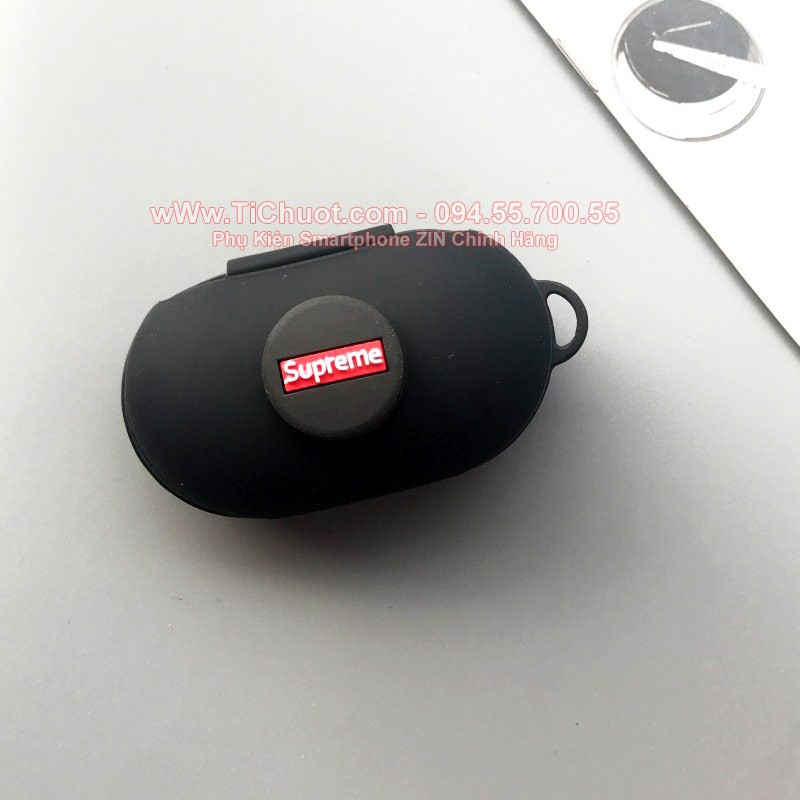 Bao Ốp Galaxy Buds Buds+ Silicon Dẻo logo SUPREME có móc khóa