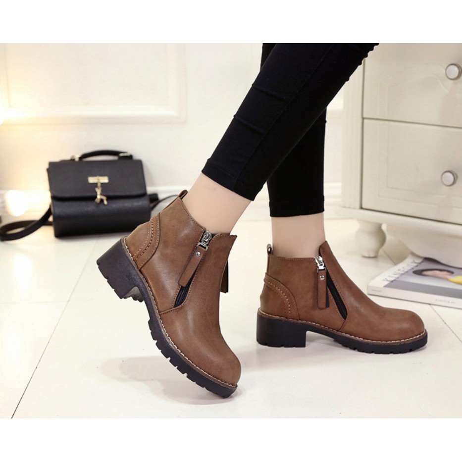 Lịch Sử Giá Boots Nữ Thấp Cổ Có Khóa, Giày Boot Nữ Lót Lông Hàn Quốc Cập  Nhật 8/2023 - Beecost