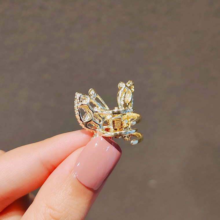 Kẹp Tóc Hình Bướm Đính Đá Zircon Lấp Lánh Phong Cách Hàn Quốc Thanh Lịch Dành Cho Nữ