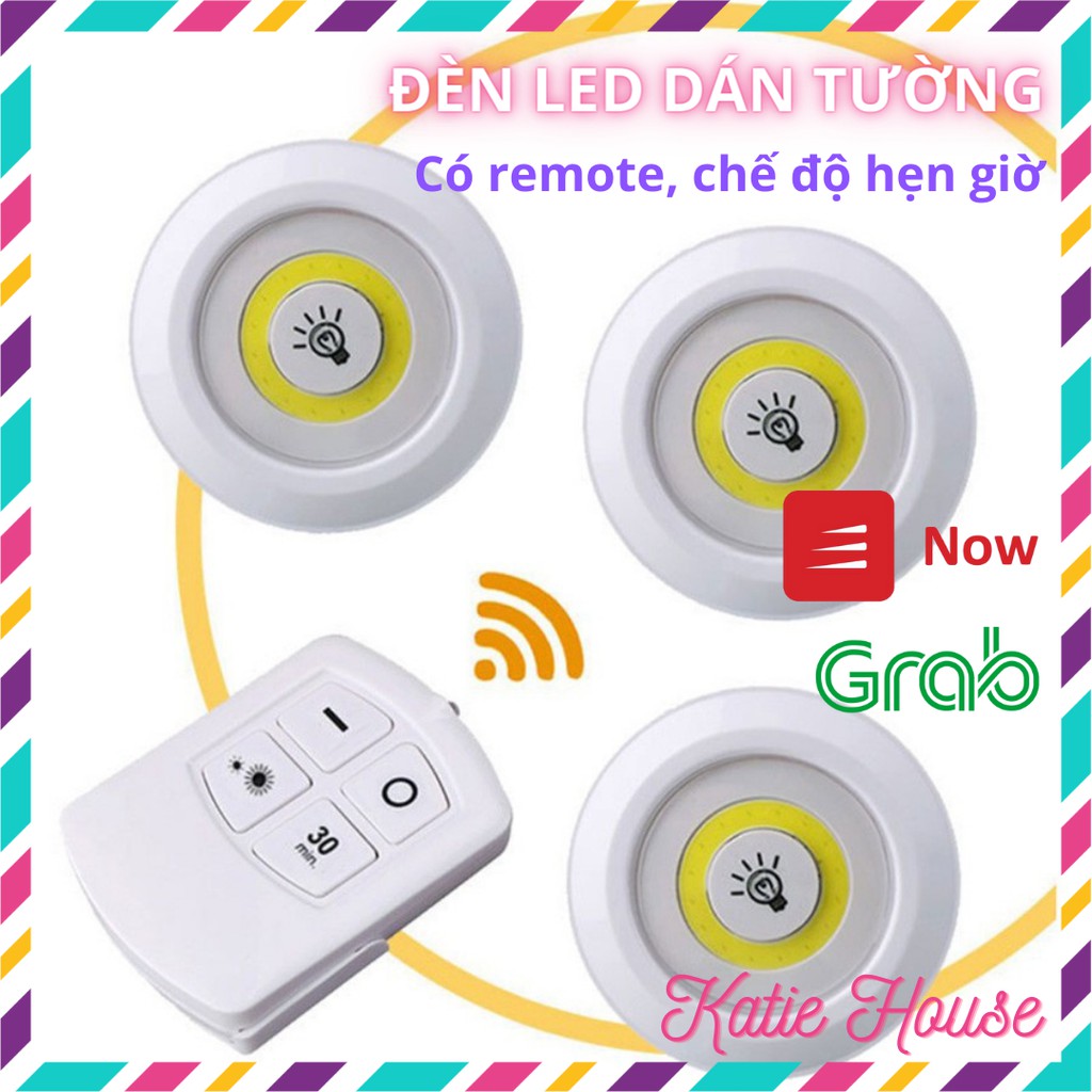 Bộ 3 Đèn LED Thông Minh Dán Tường Có Điều Khiển 🍀 Đèn LED Dán Cầu Thang, Dán Tủ, Trang Trí Phòng Ngủ 🍀