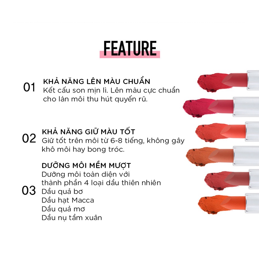 SON LÌ VACCI CAO CẤP THẾ HỆ MỚI LÂU PHAI - VACCI MUGWANG MATTE LIPSTICK