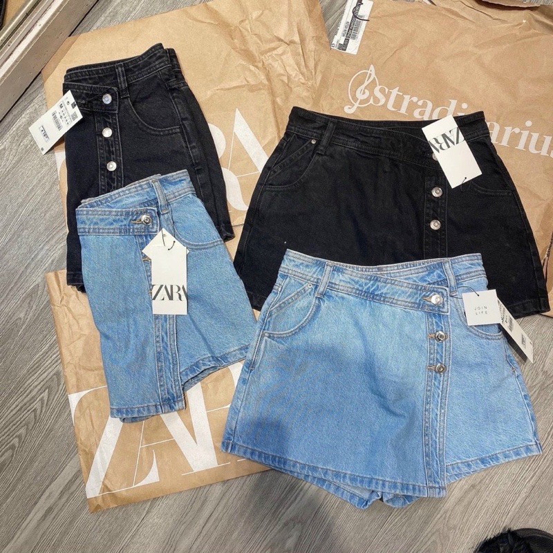 CVNU22 - QUẦN JEANS GIẢ VÁY VẠT LỆCH PHỐI KHUY | BigBuy360 - bigbuy360.vn