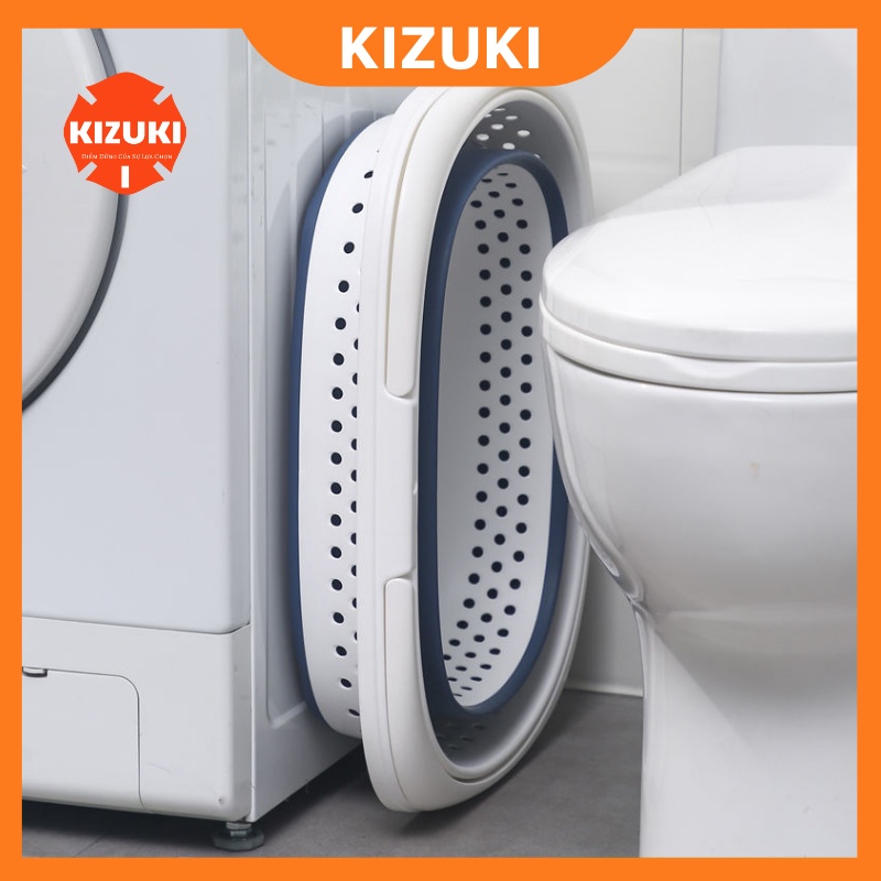Giỏ Đựng Quần Áo Máy Giặt Bằng Nhựa Gấp Gọn Kiểu Bắc Âu⚡⚡Giỏ Đựng Đồ Treo Tường Nhà Tắm Có Quai Tiện Lợi