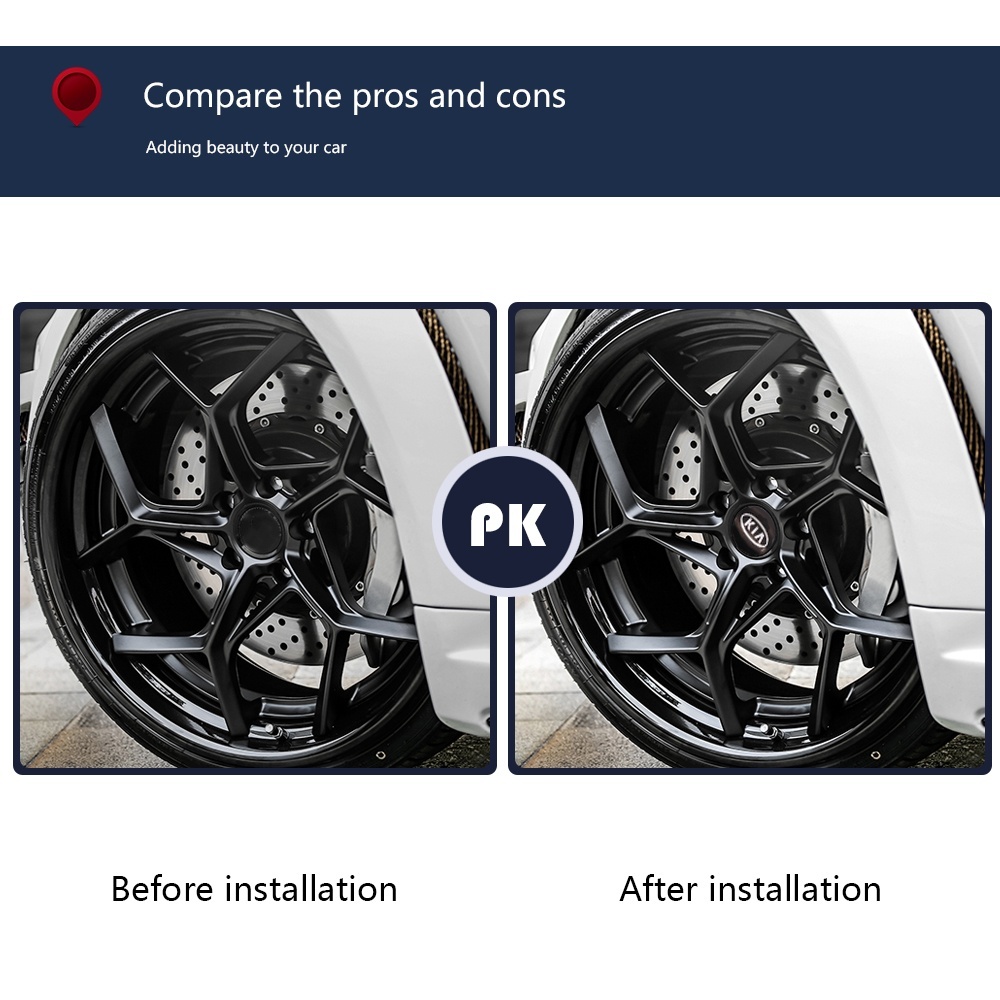 Set 4 ốp dán trang trí nắp đùm bánh xe ô tô 56mm dành cho Kia Morning Seltos K3 Carens Forte Cerato Soluto