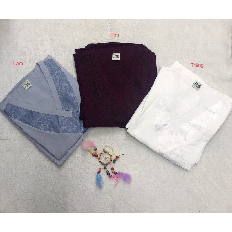 Bộ lam đi chùa cho nữ "Linen Phối Gấm"