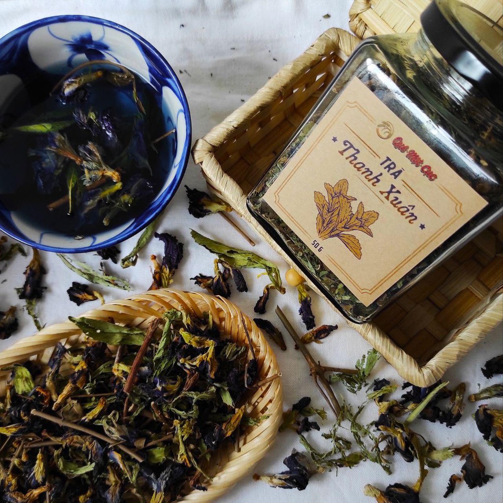 Trà hoa thảo mộc, hoa cúc, hồng, nhài, đậu biếc sấy khô thanh nhiệt, giảm cân, ngủ ngon QUÊ MỘT CỤC 50g (handmade)) | BigBuy360 - bigbuy360.vn