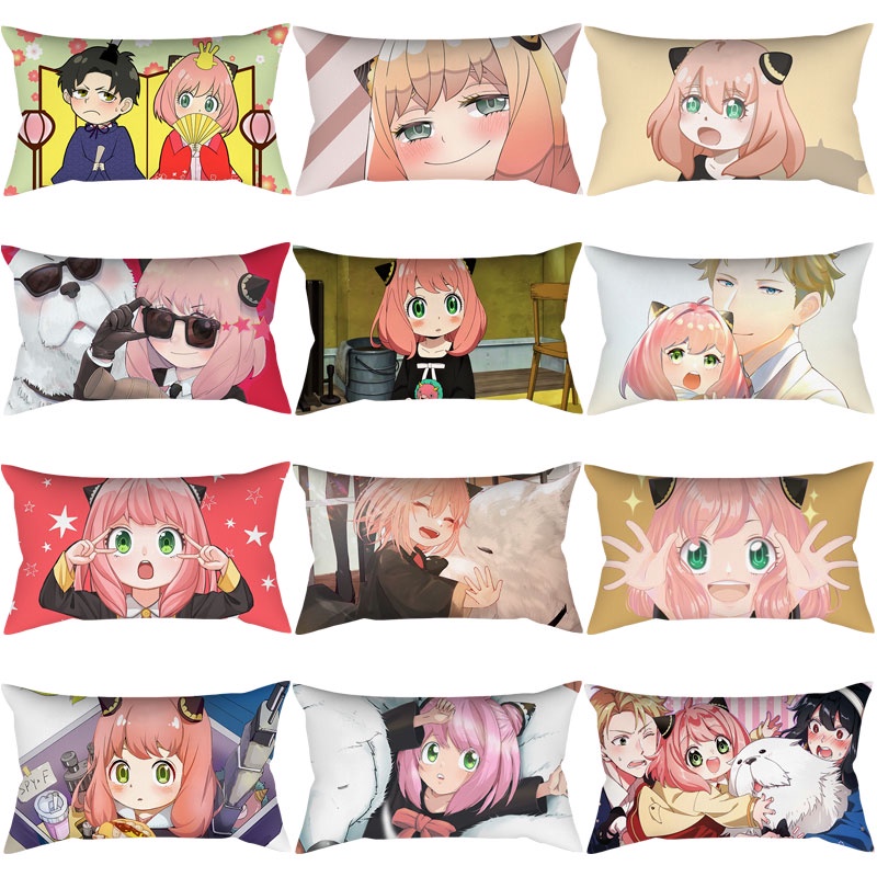 Vỏ Gối Vuông 50*30cm In Hình Phong Cách Anime Độc Đáo