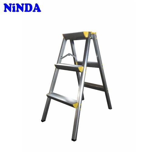 Thang nhôm Chữ A Ninda ND-R03, 3 bậc, bản to, siêu bền, siêu nhẹ, tải 150kg, nhập khẩu chính hãng